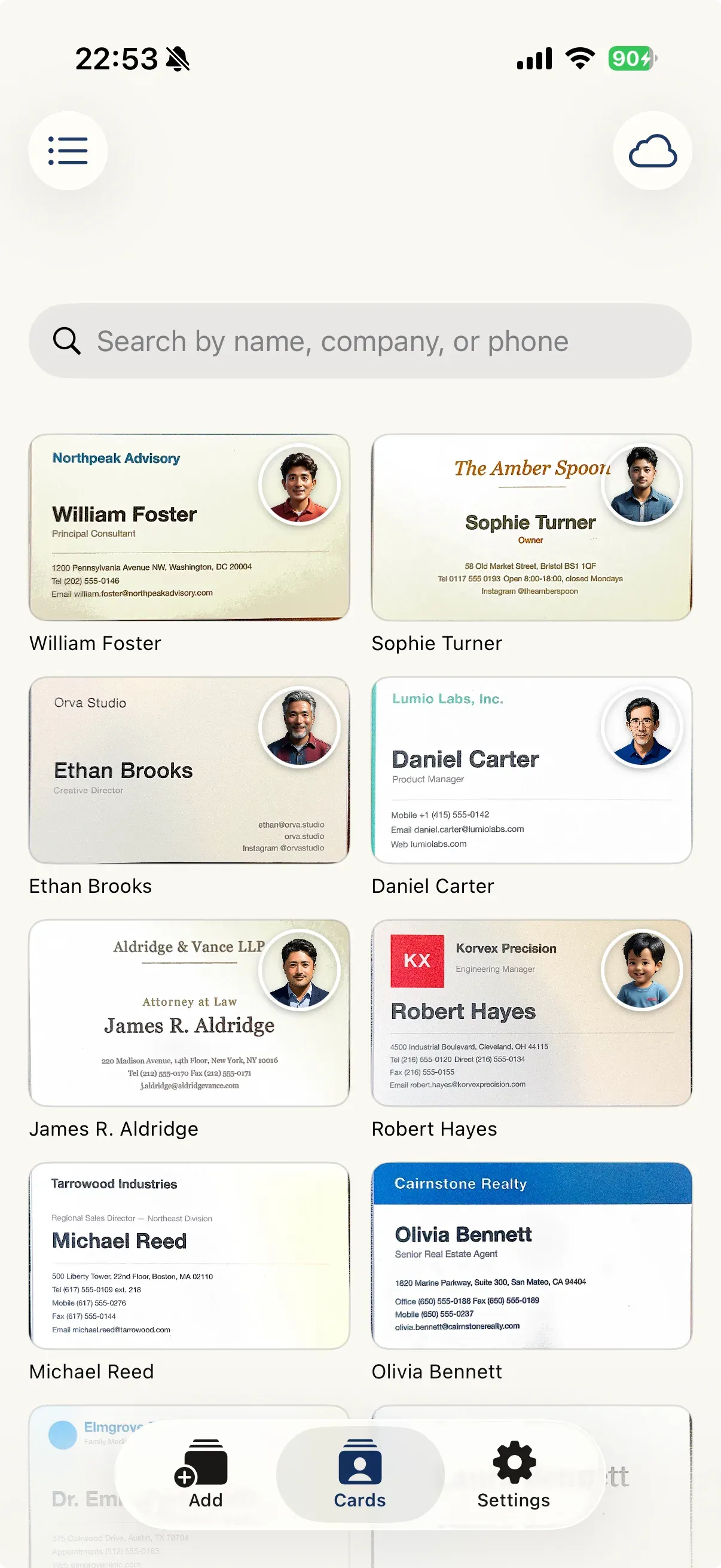 STIL.BIZ — scan and organise business cards
