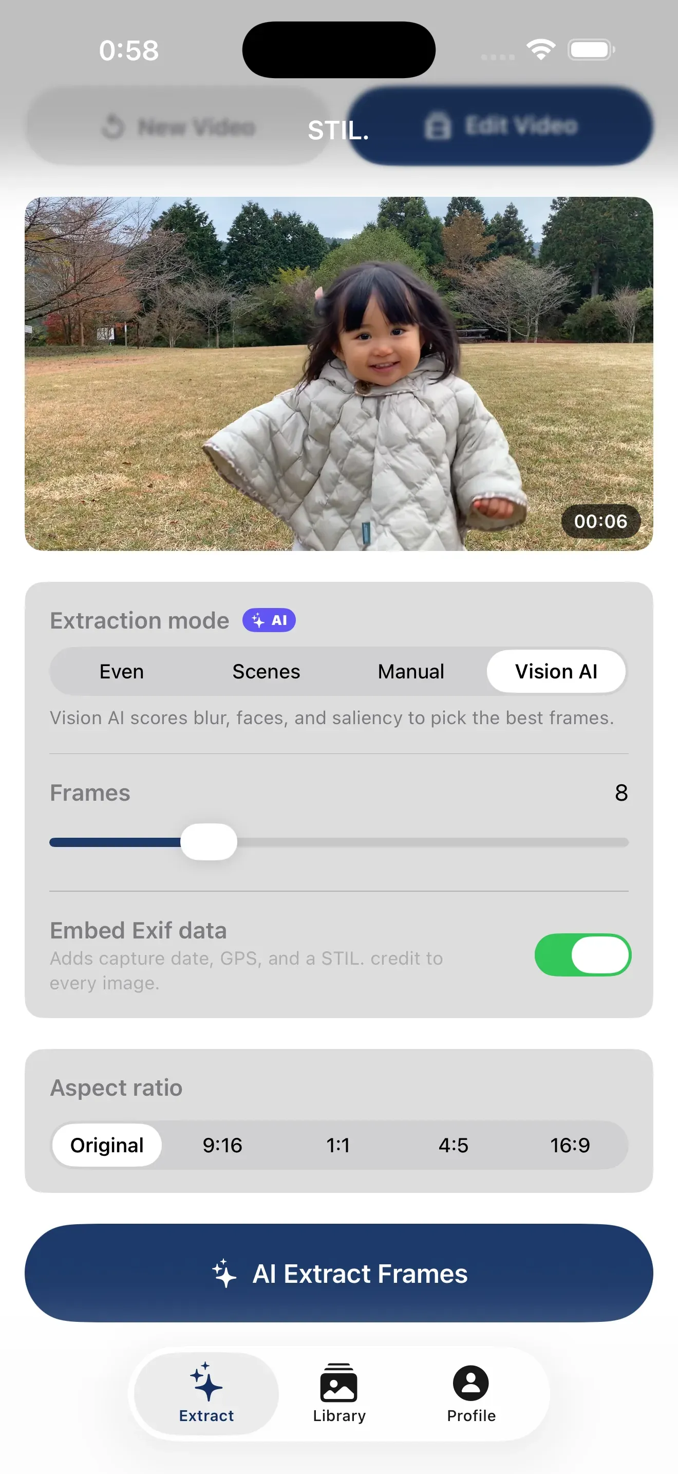 The extraction screen in STIL. (Vision AI tab)