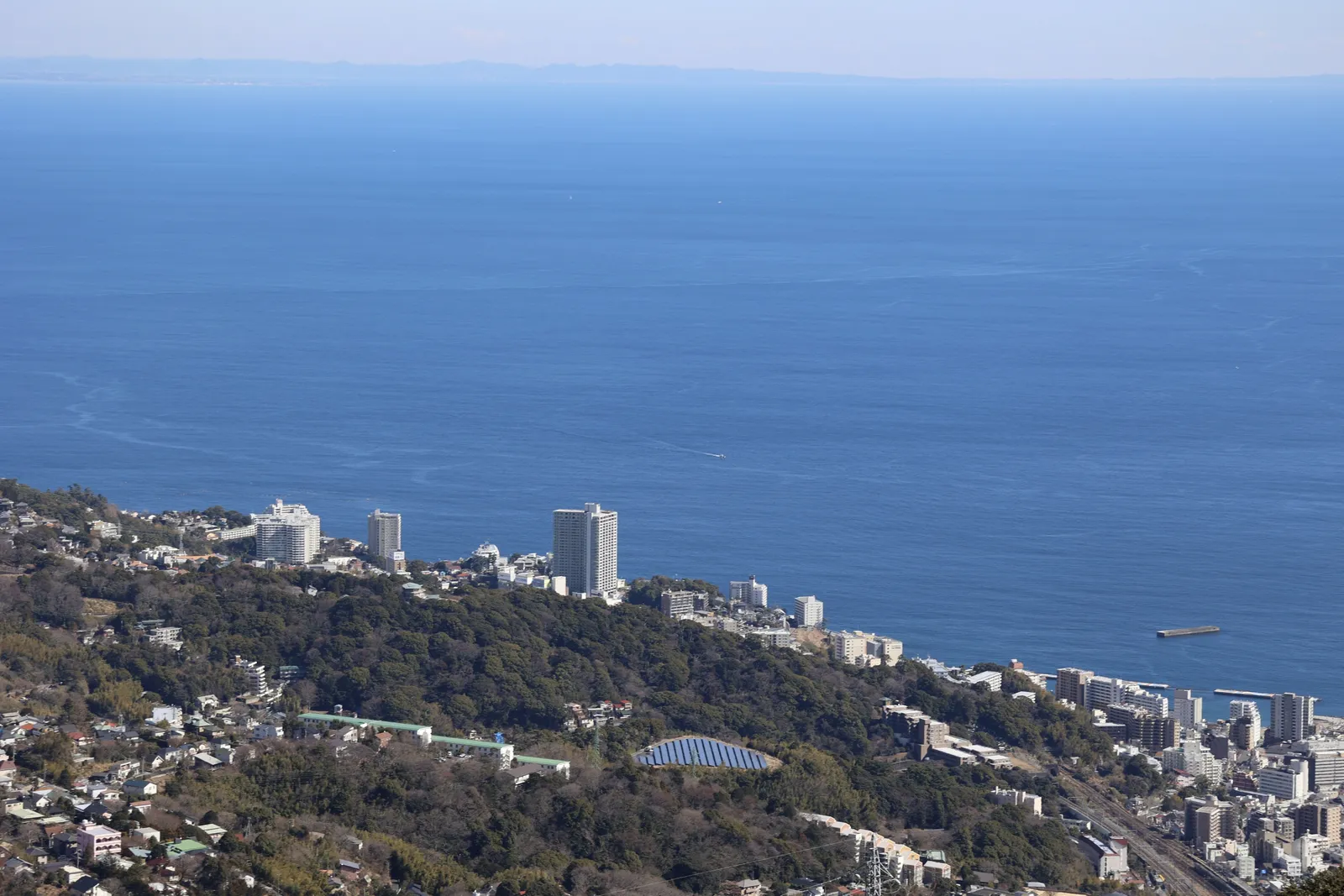 The town of Atami and Sagami Bay seen from above